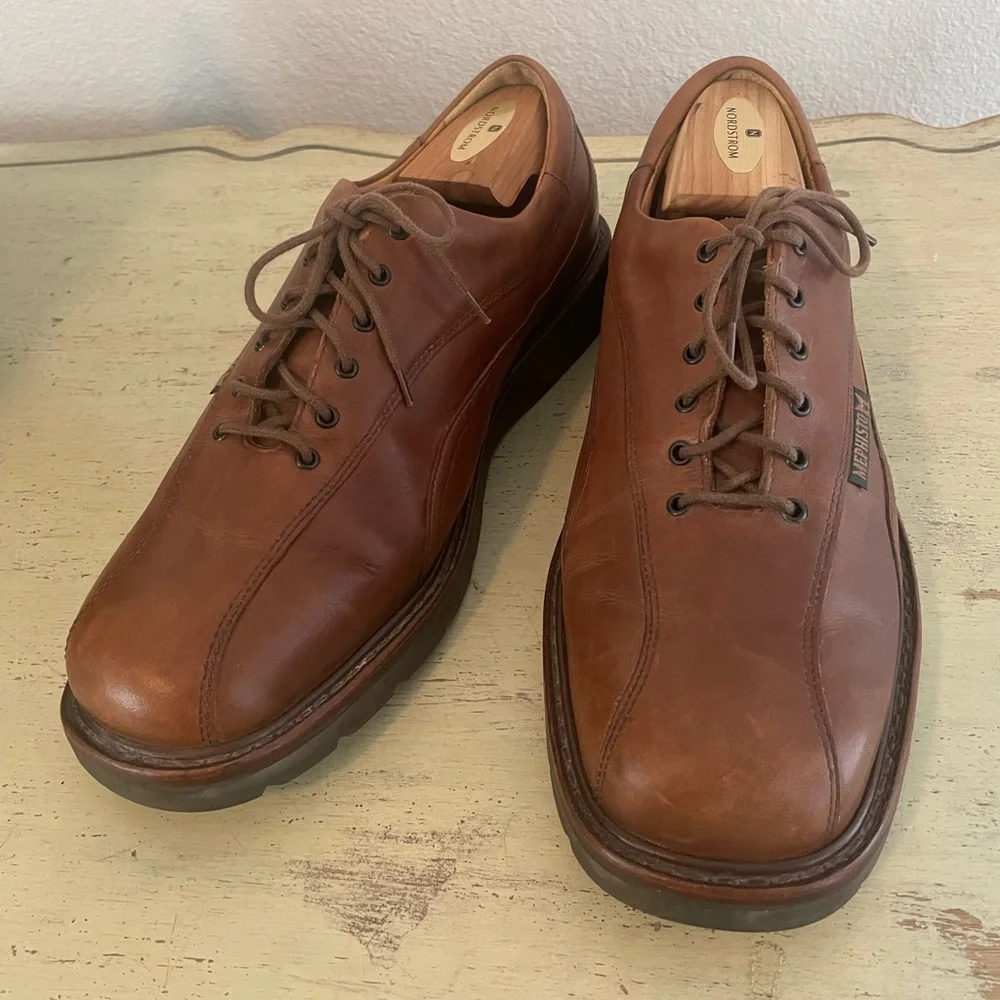 MEPHISTO Made in France Goodyear Welt Bicycle Toe Derby Shoe in Brown Size 9 1/2